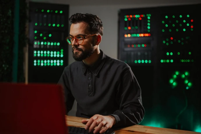 IT specialist working on cybersecurity and system administration