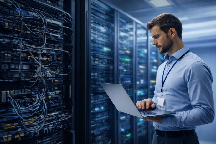 IT engineer managing server infrastructure